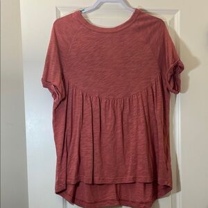 American Eagle Outfitters Dusty Rose Short Sleeve Top